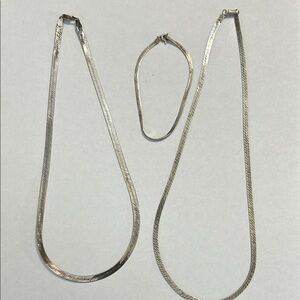 Elegant Sterling Silver Necklace Set